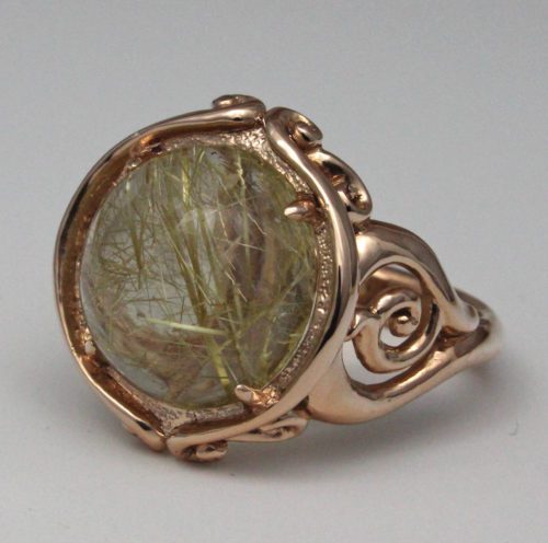 Celtic rutilated quartz ring