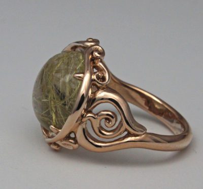 Celtic rutilated quartz ring