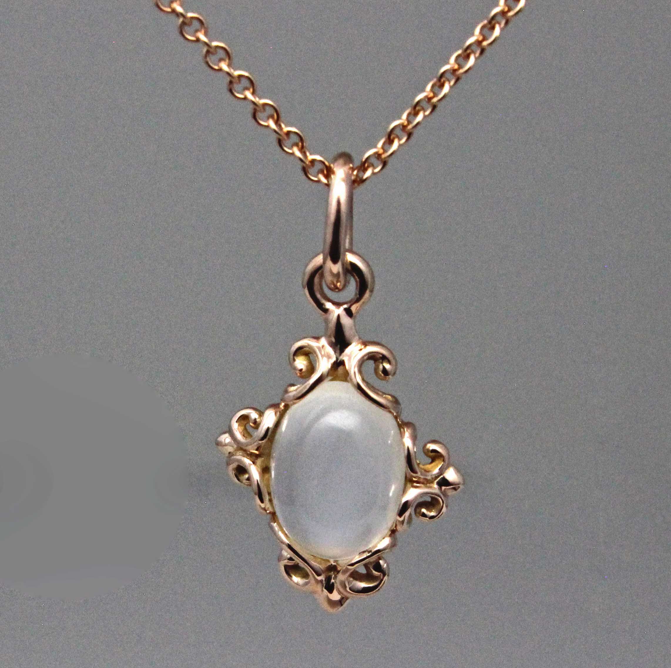 Victorian Moonstone pendant in rose gold
