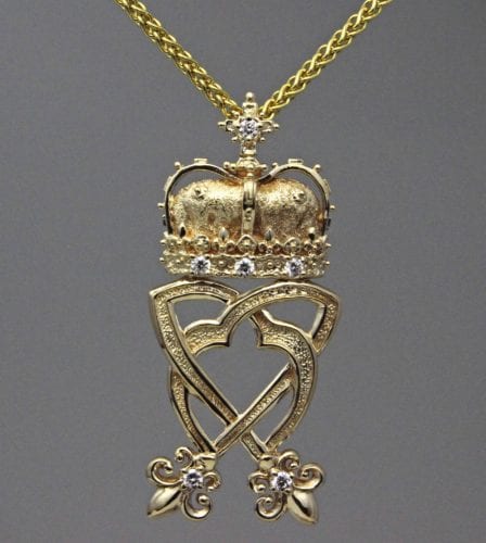 Scottish Luckenbooth Pendant Diamonds 14k Gold Postgate Celtic