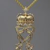 Scottish Luckenbooth diamond pendant in 14K gold