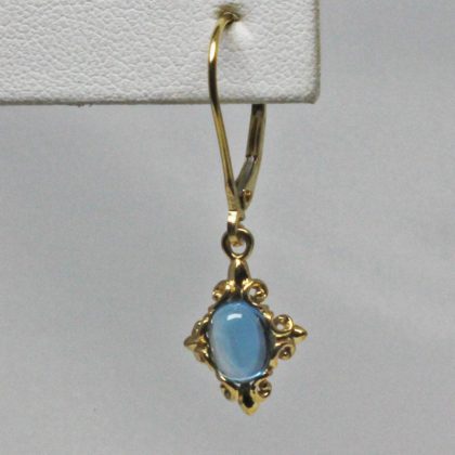 Victorian blue topaz earrings in14K