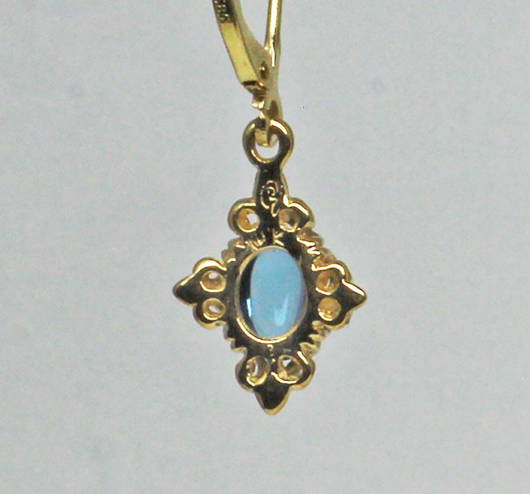 Victorian blue topaz earrings in14K - Image 7