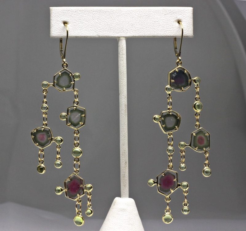 Tourmaline Peridot mobile earrings