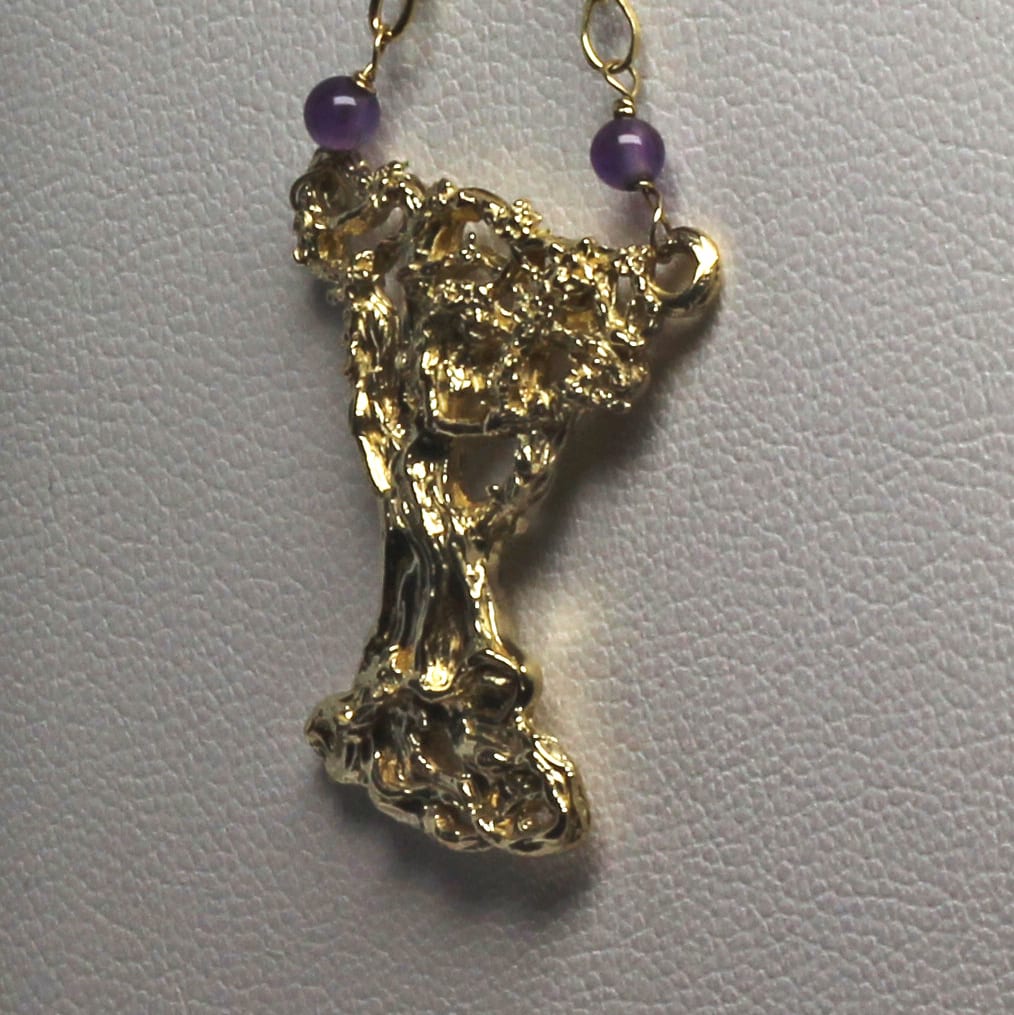 Spring maiden pendant amethysts and ruby in 14K - Image 4