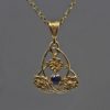 flower art nouveau sapphire pendant