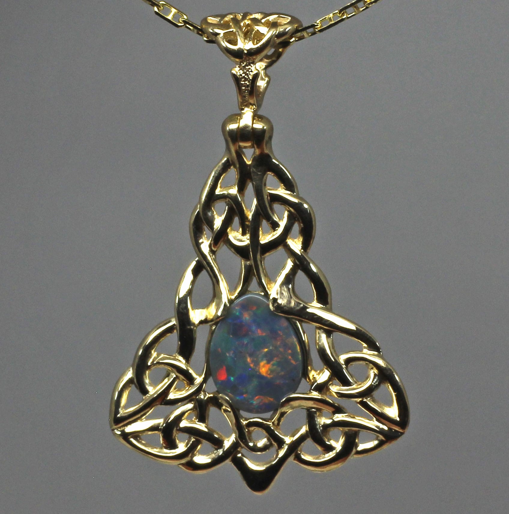 Black Opal Celtic Pendant