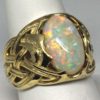 Large opal Celtic Thistle ring