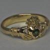 Tourmaline Claddagh Ring in 14K