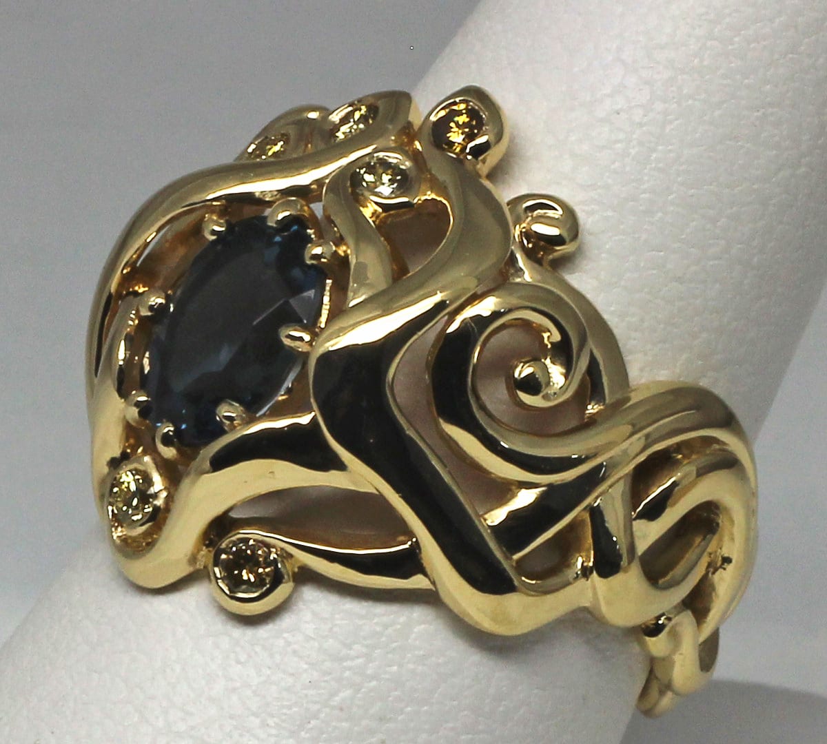 Blue Topaz Celtic Nouveau Ring - Image 2