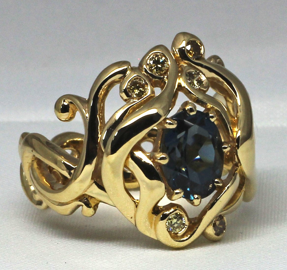 Blue Topaz Celtic Nouveau Ring - Image 6