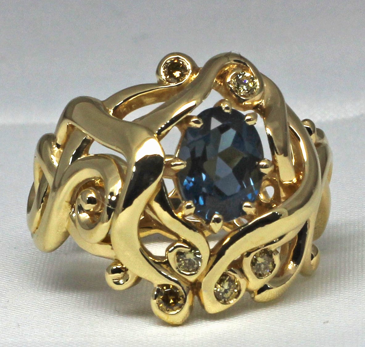 Blue Topaz Celtic Nouveau Ring - Image 7