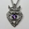 Luckenbooth amethyst pendant in sterling silver