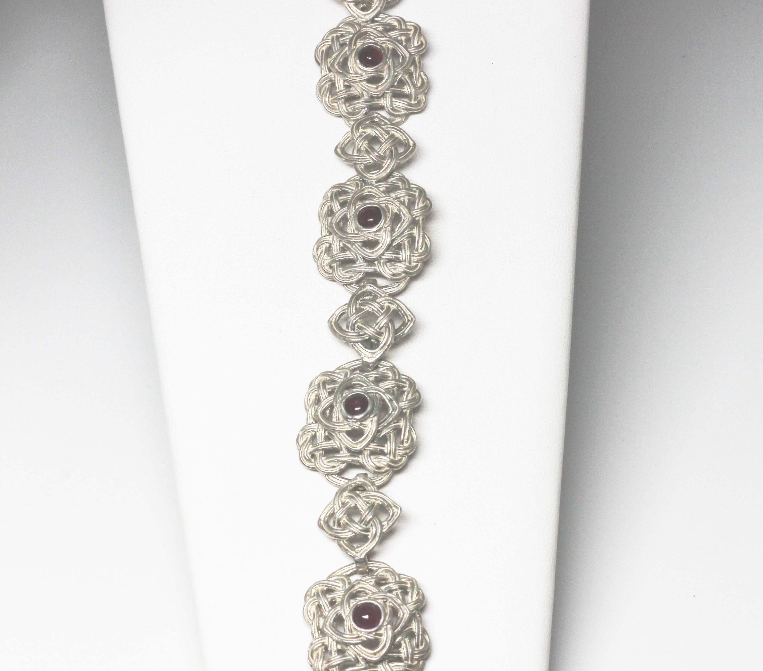 Ruby Celtic Knot bracelet in Sterling Silver