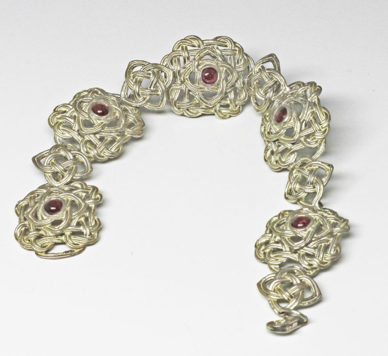 Ruby Celtic Knot bracelet in Sterling Silver
