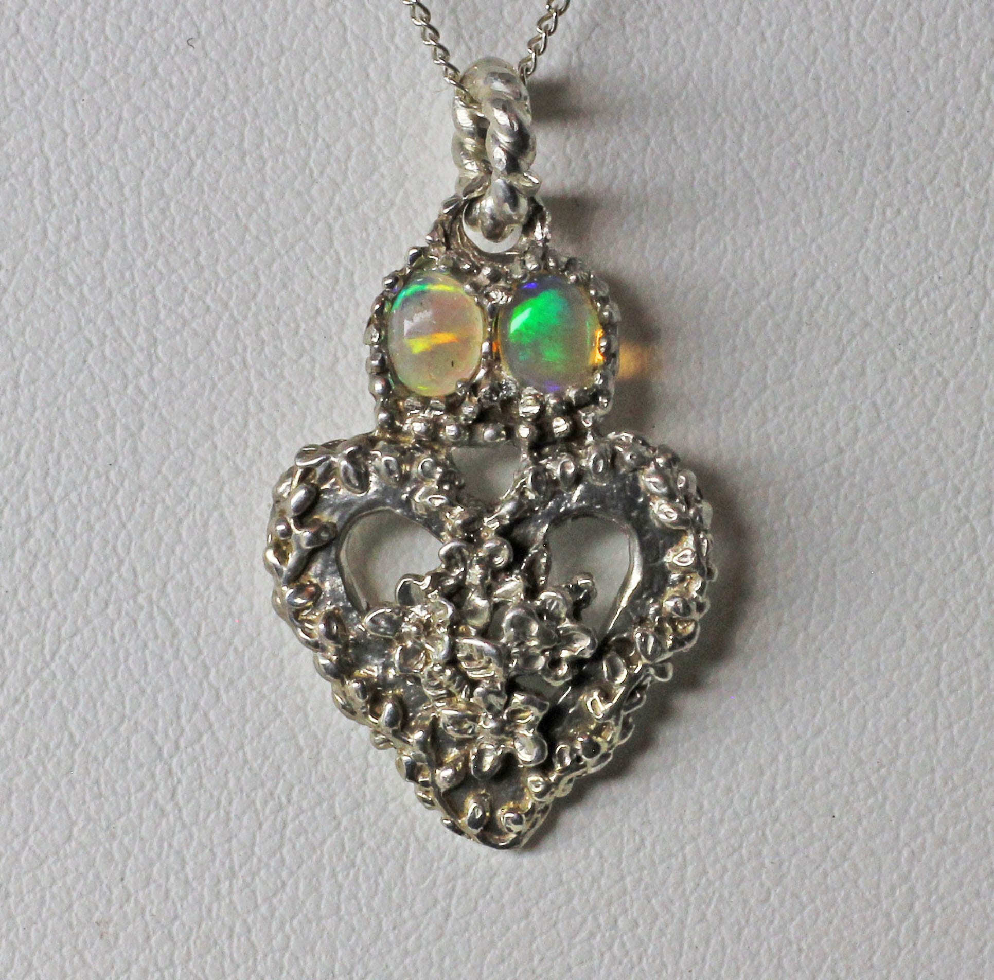 Small Opal Luckenbooth Pendant in Sterling Silver - Image 2