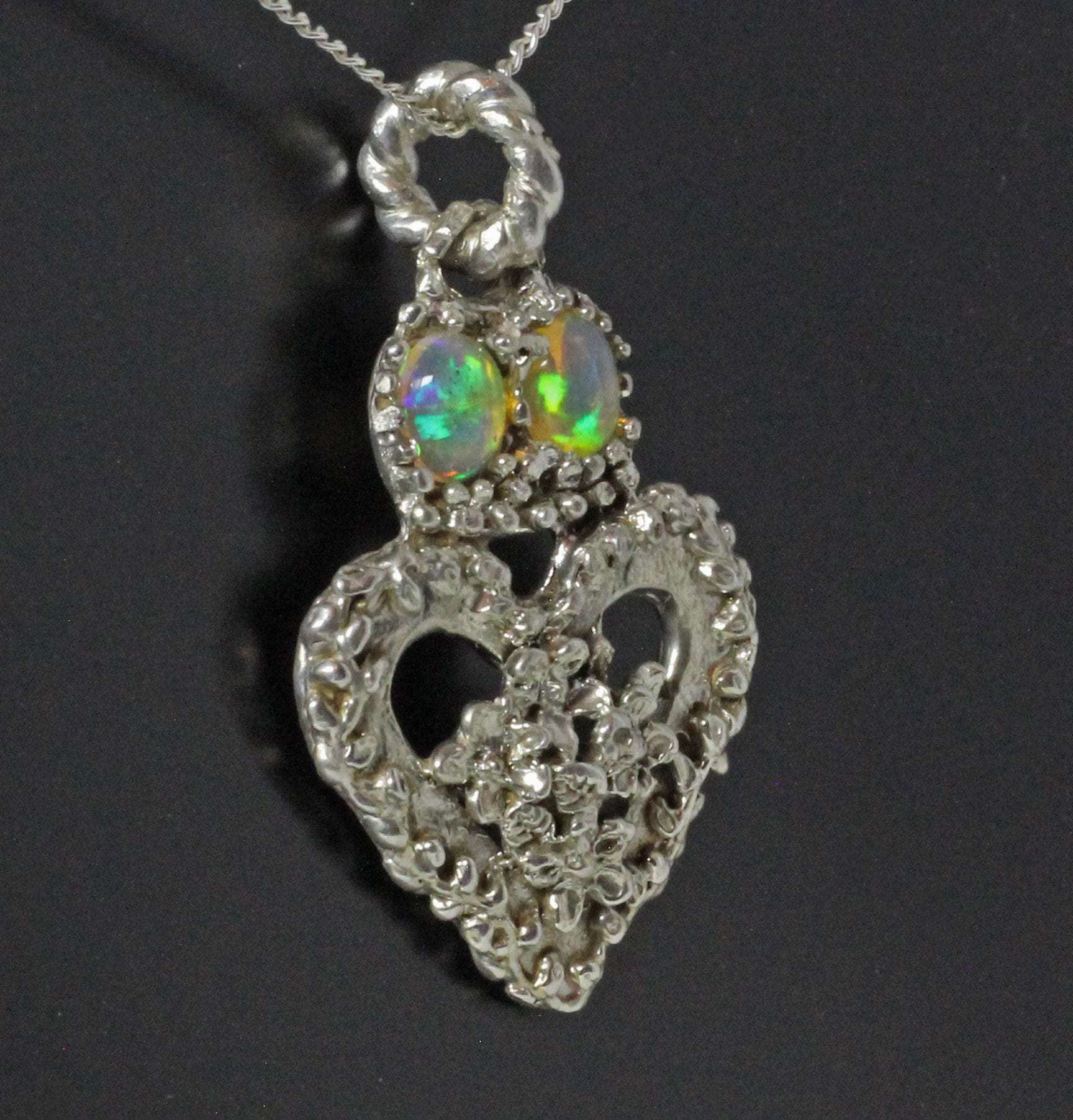 Small Opal Luckenbooth Pendant in Sterling Silver - Image 6