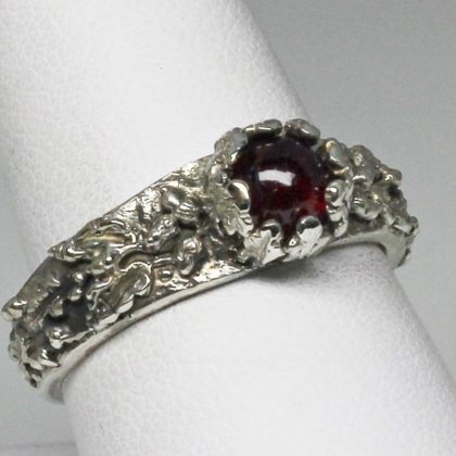 Ruby Oak Leaf Ring