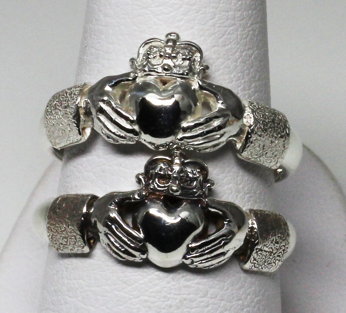 Irish Silver Woman's Claddagh Ring Size Shown In Oxidized And Bright ...