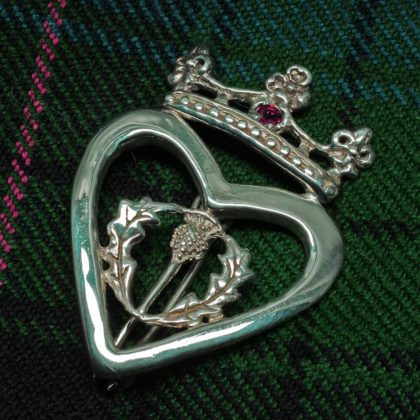 Luckenbooth ruby heart brooch