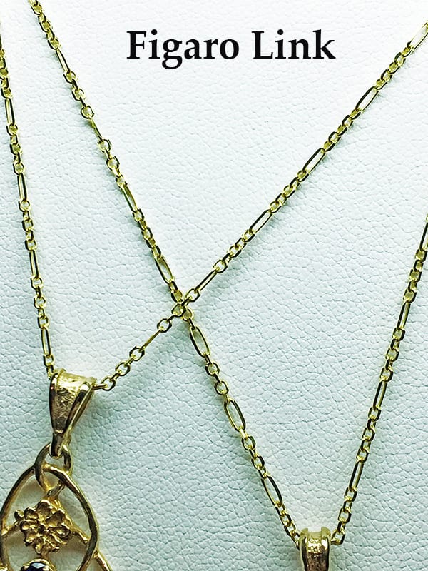 14K gold chain Figaro link 1.5mm