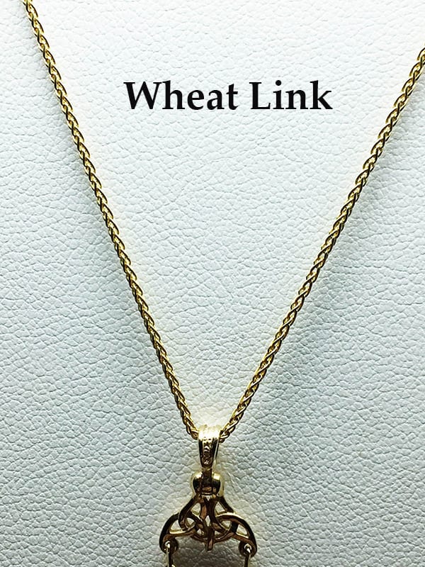 14K gold chain wheat link 1.1mm