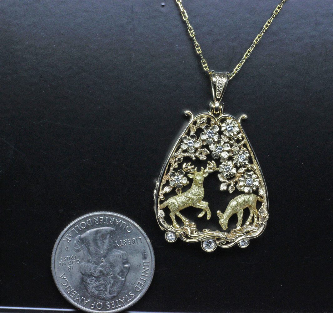 Highland-deer-gold-pendant