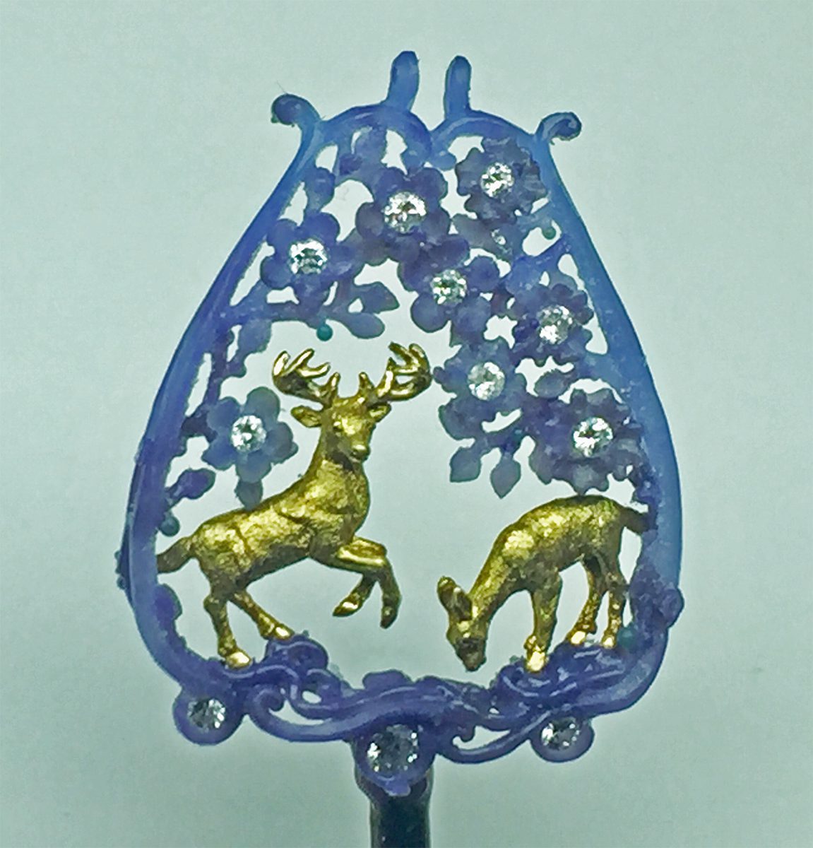 Stag and Doe pendant in wax