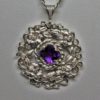 Flower wreath amethyst pendant