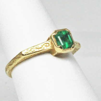 Medieval engraved emerald ring