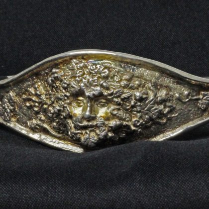 Narrow silver Greenman bracelet by Suzan
