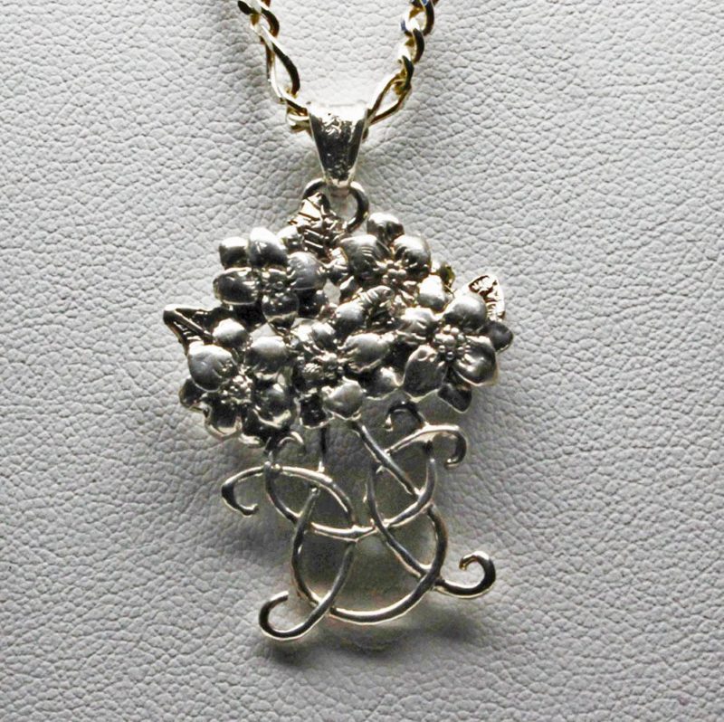 Art Nouveau magnolia pendant