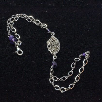 Flowers and amethyst bracelet by Suzan