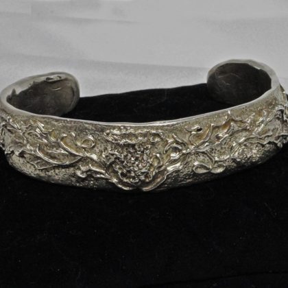 Scottish thistle silver bracelet in sterling silver by Suzan Postgate