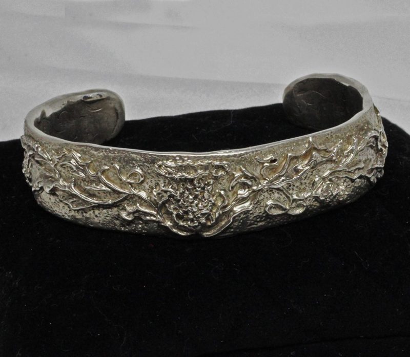 Scottish thistle silver bracelet in sterling silver by Suzan Postgate