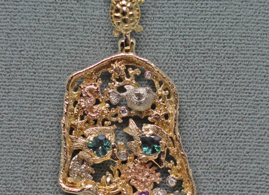 Alexandrite Coral Grotto Pendant