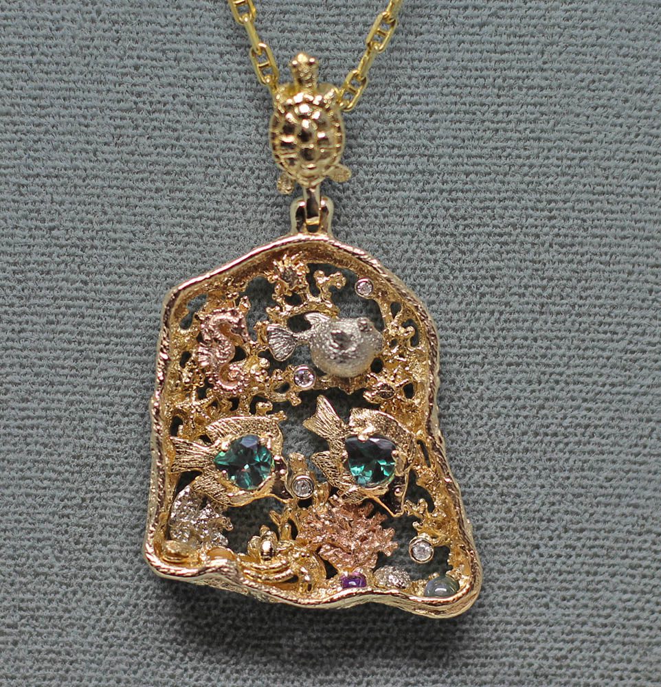 Alexandrite Coral Grotto Pendant