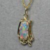 Art Nouveau opal pendant, Here is my semi black opal pendant finished. This opal is among my all time favorites. It comes from Lightning Ridge Australia, the source of the finest black opals.