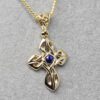 Celtic Gold Sapphire Cross 14K