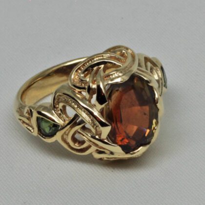 Celtic andalusite knot ring