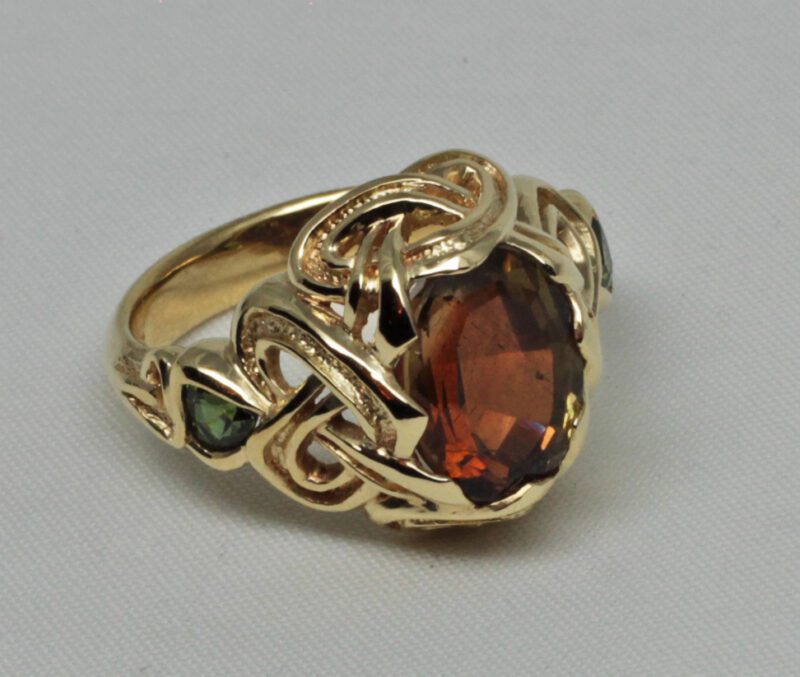 Celtic andalusite knot ring