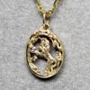 Golden Unicorn 14K diamond pendant