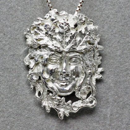 Greenwoman sterling silver pendant, We  were considering naming this the Greengoddess