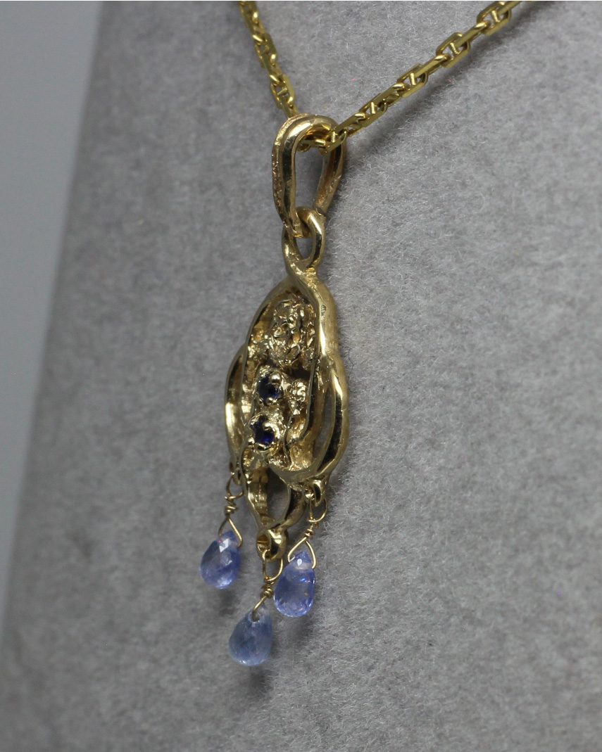 Mackintosh sapphire and topaz pendant in 14k by Suzan - Image 3