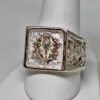 Mans Scottish silver thistle ring