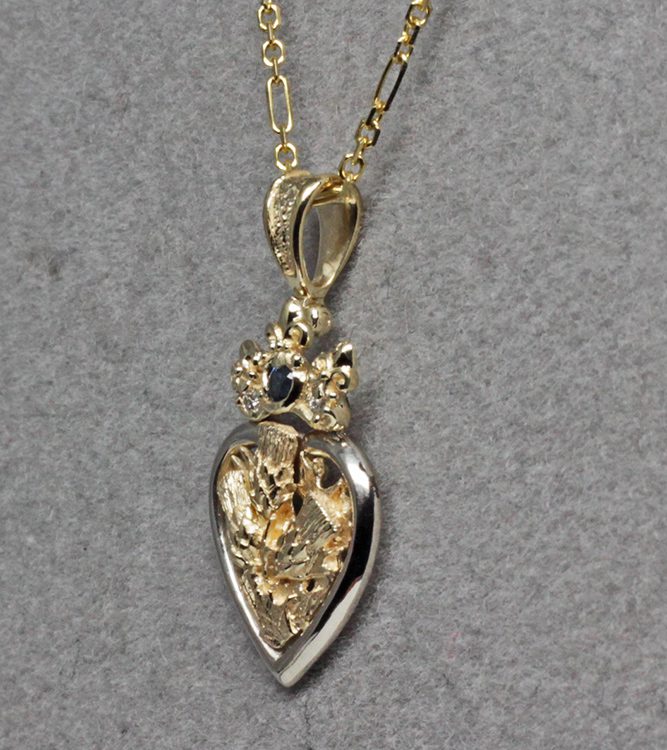 Thistle sapphire Luckenbooth pendant - Image 4