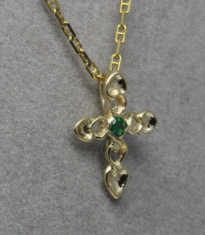 Welsh love spoon cross
