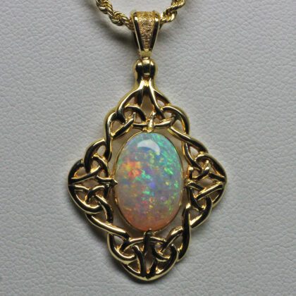 Celtic knot opal pendant