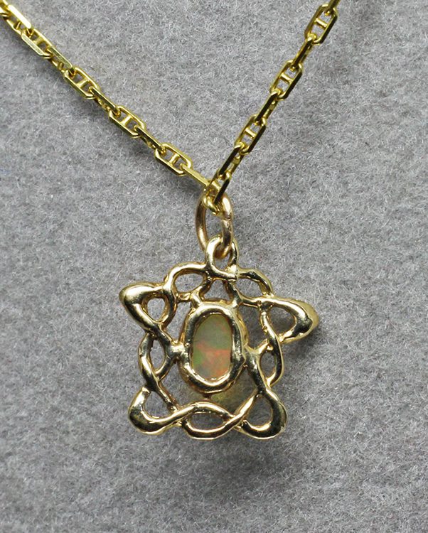 Petite Celtic opal pendant in 14K by Suzan - Image 5